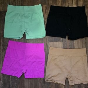 Wild Fable Women's Bike Shorts Set - Green, Black, Pink, Tan